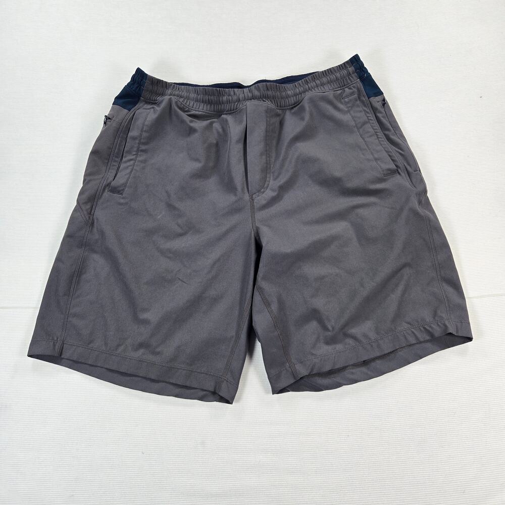 Birddog Gray Navy Blue Classic Stretch Lined Zip Pocket Shorts Men's Size XL